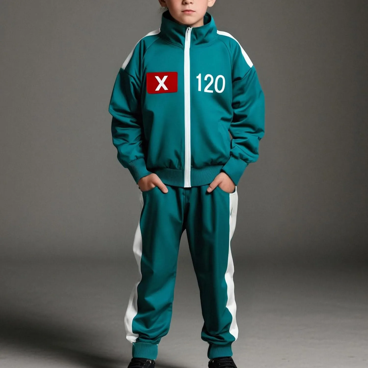 Tracksuit Costume Cosplay 2 Piece Unisex Korean Track Suit Set with Jacket & Joggers