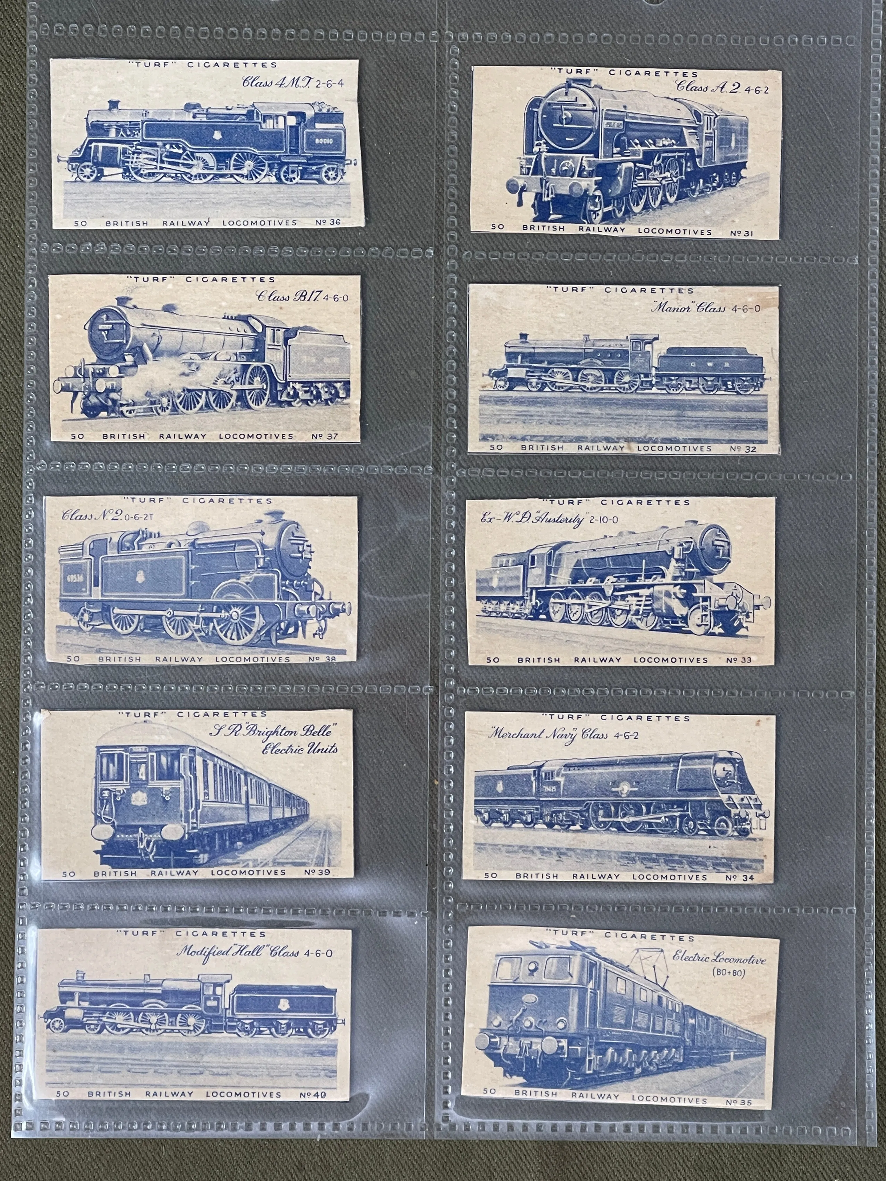 Turf Cigarette British Railway Locomotives Cards 1952
