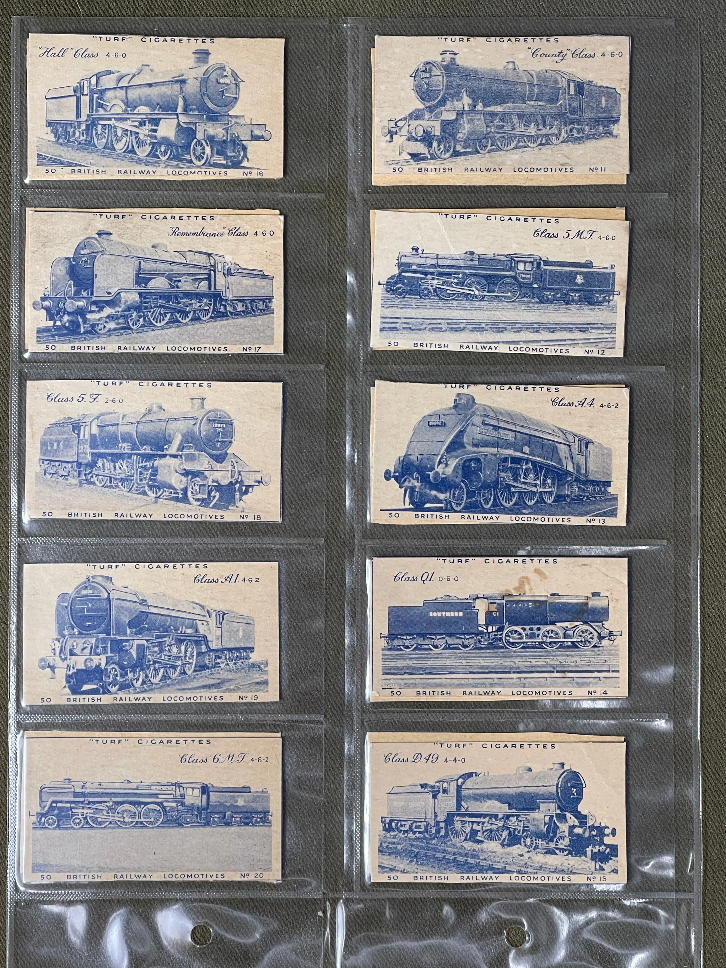 Turf Cigarette British Railway Locomotives Cards 1952