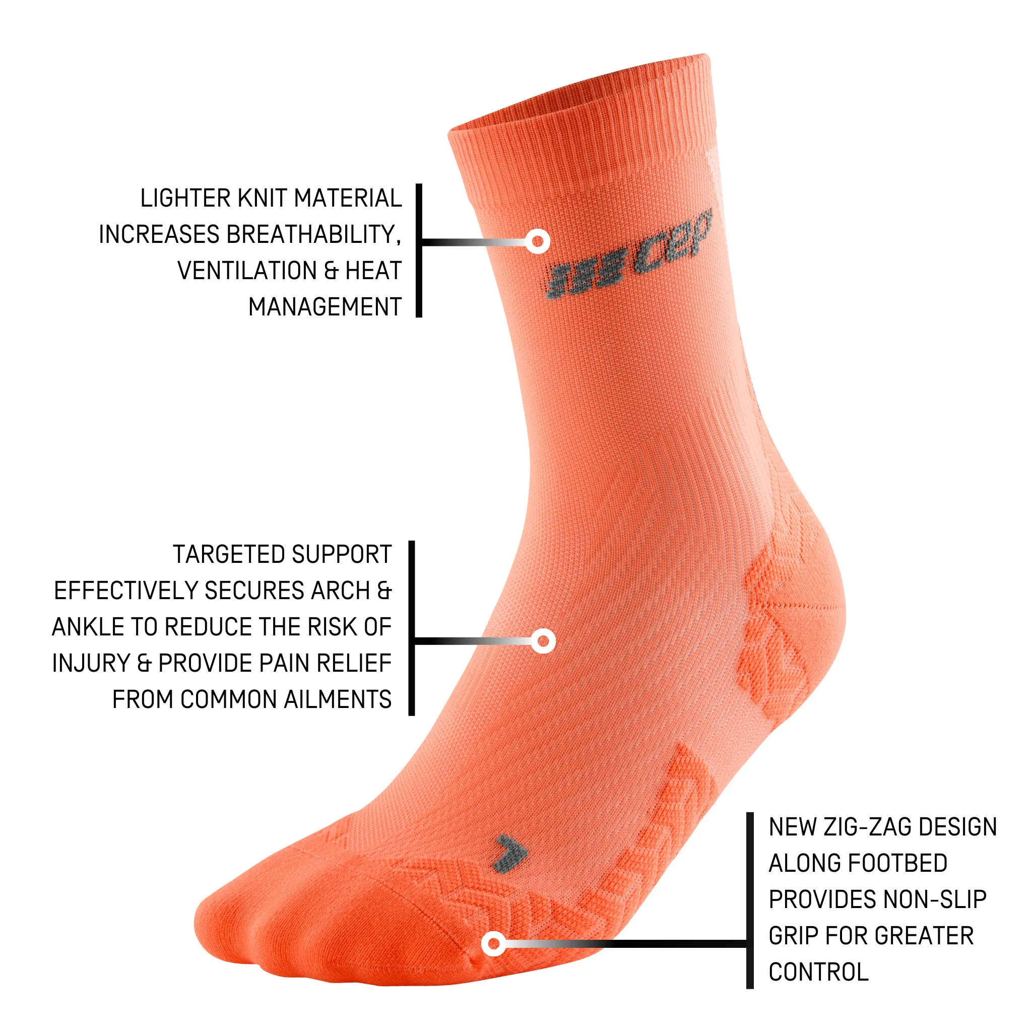 Ultralight Mid Cut Compression Socks, Women