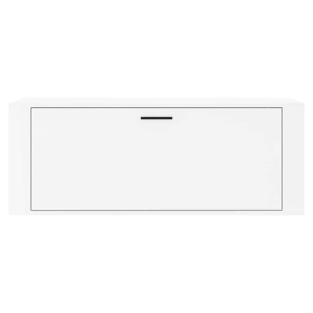 Wall Shoe Cabinet High Gloss White 100x35x38 cm Engineered Wood