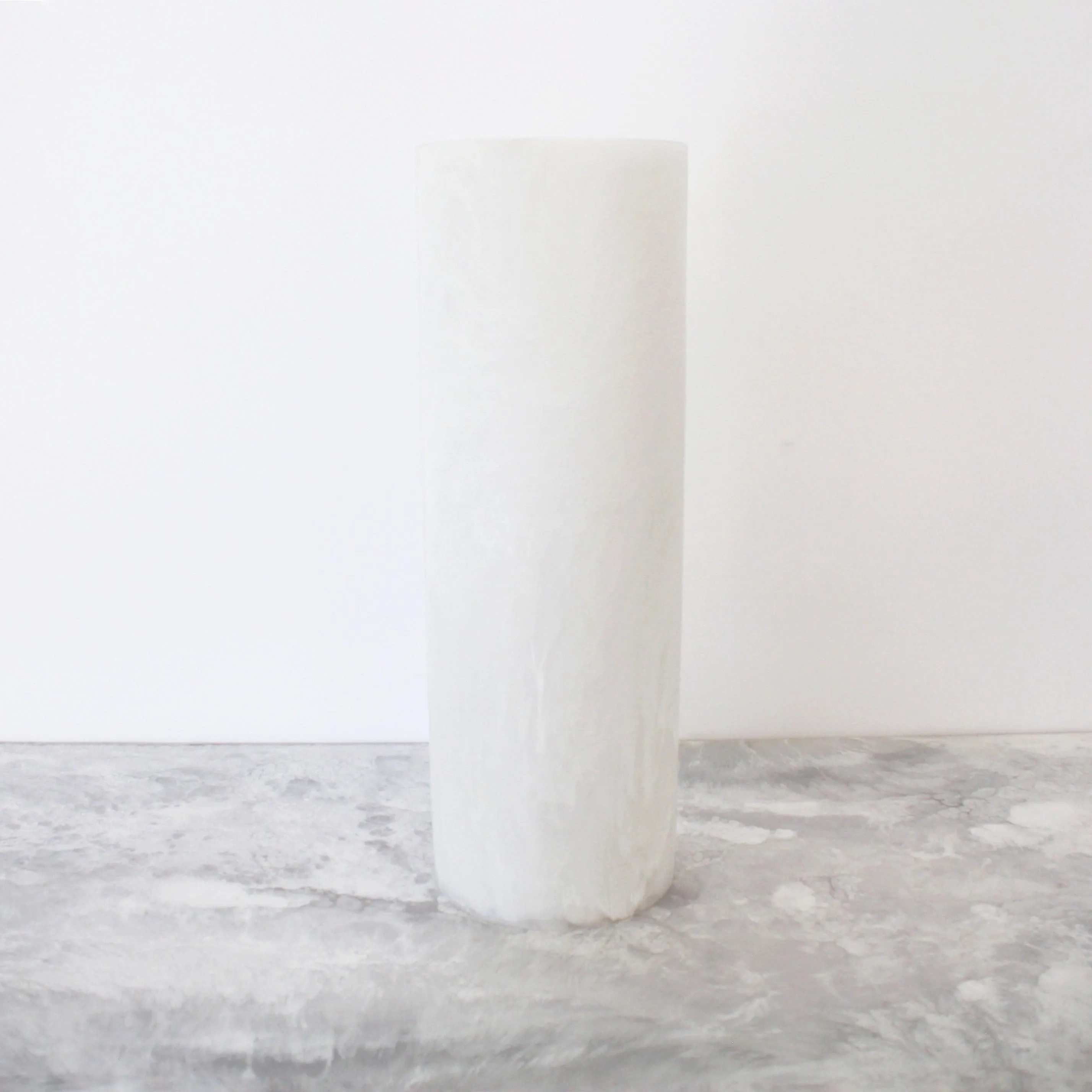 Whistler Round Vase - White Marble