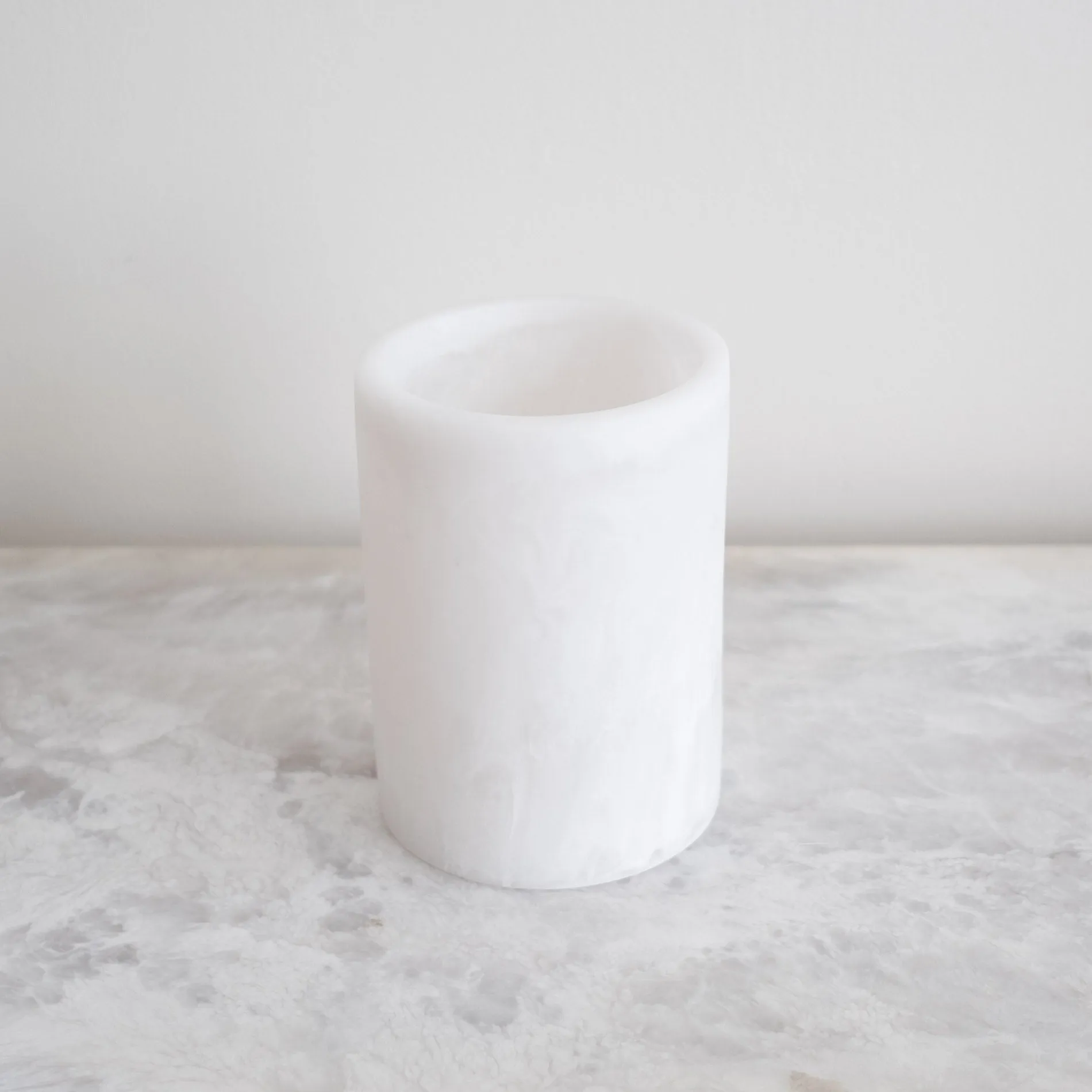 Whistler Round Vase - White Marble