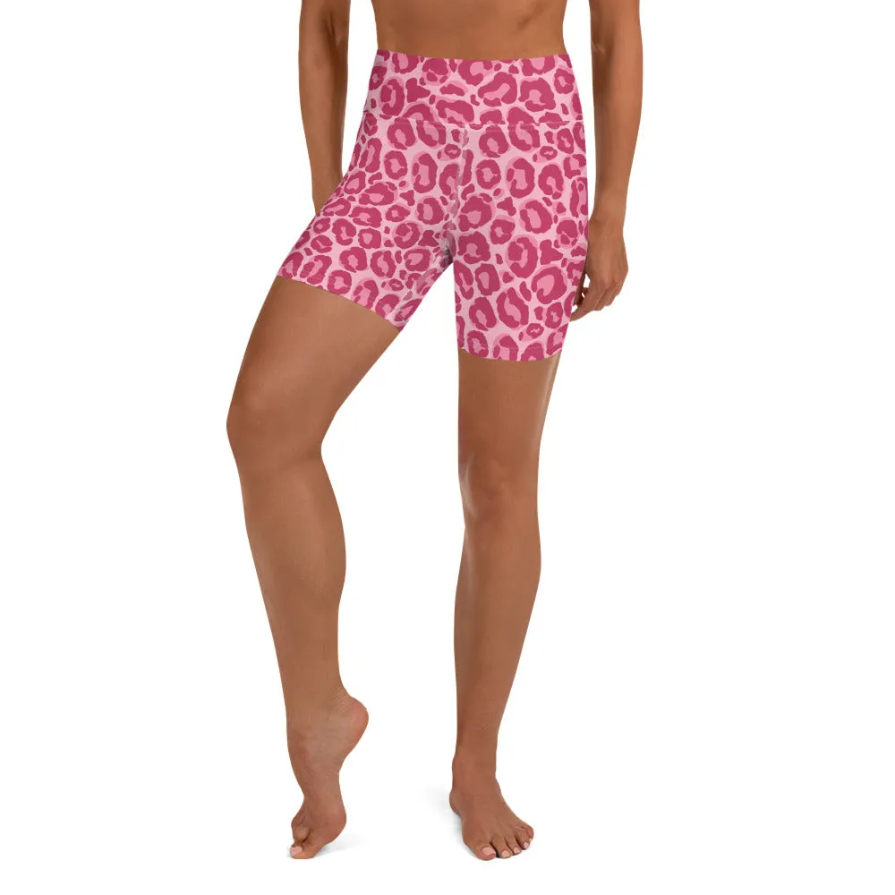 Yoga Shorts Pink Leopard
