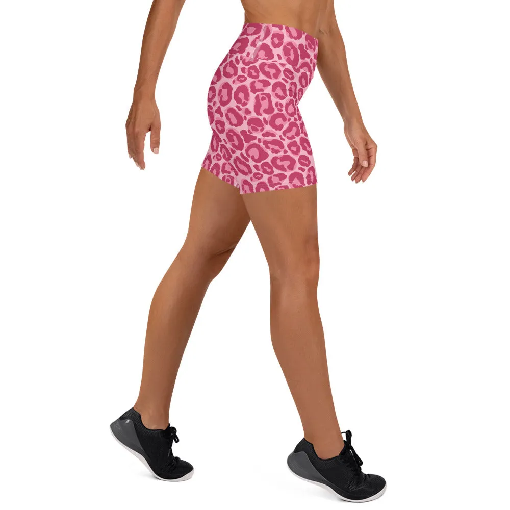 Yoga Shorts Pink Leopard