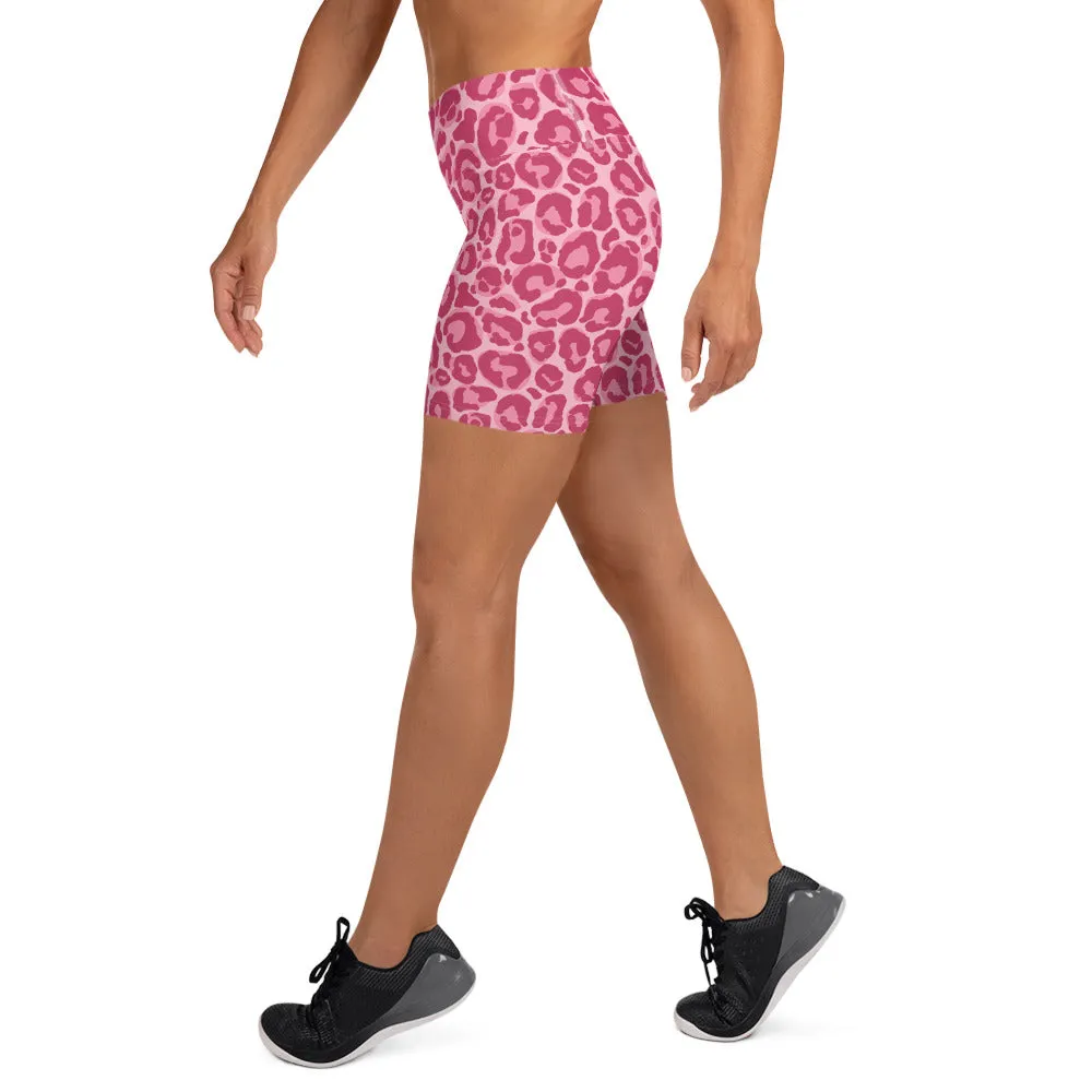 Yoga Shorts Pink Leopard