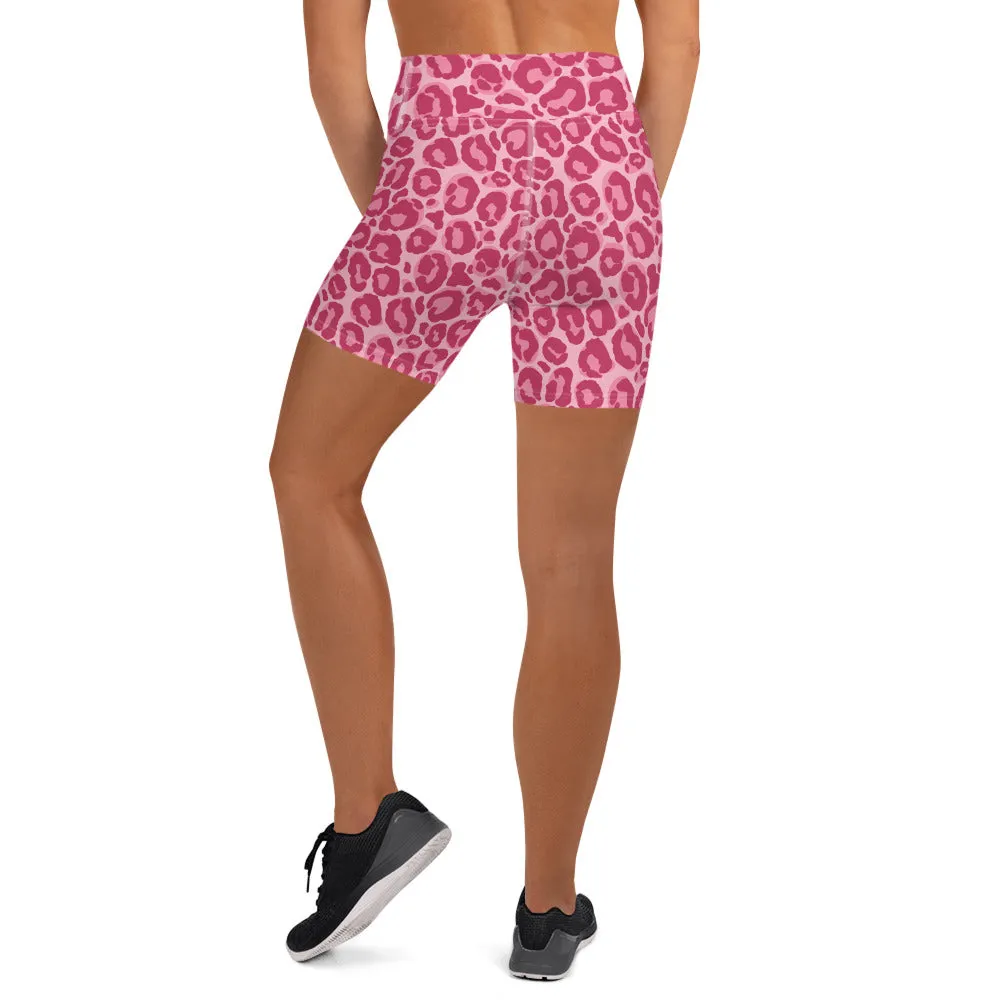 Yoga Shorts Pink Leopard