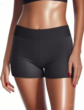 Zmart Women's 3" High Waisted Swim Shorts Full Coverage Swimsuit Bottoms Bathing Suit Boy Shorts